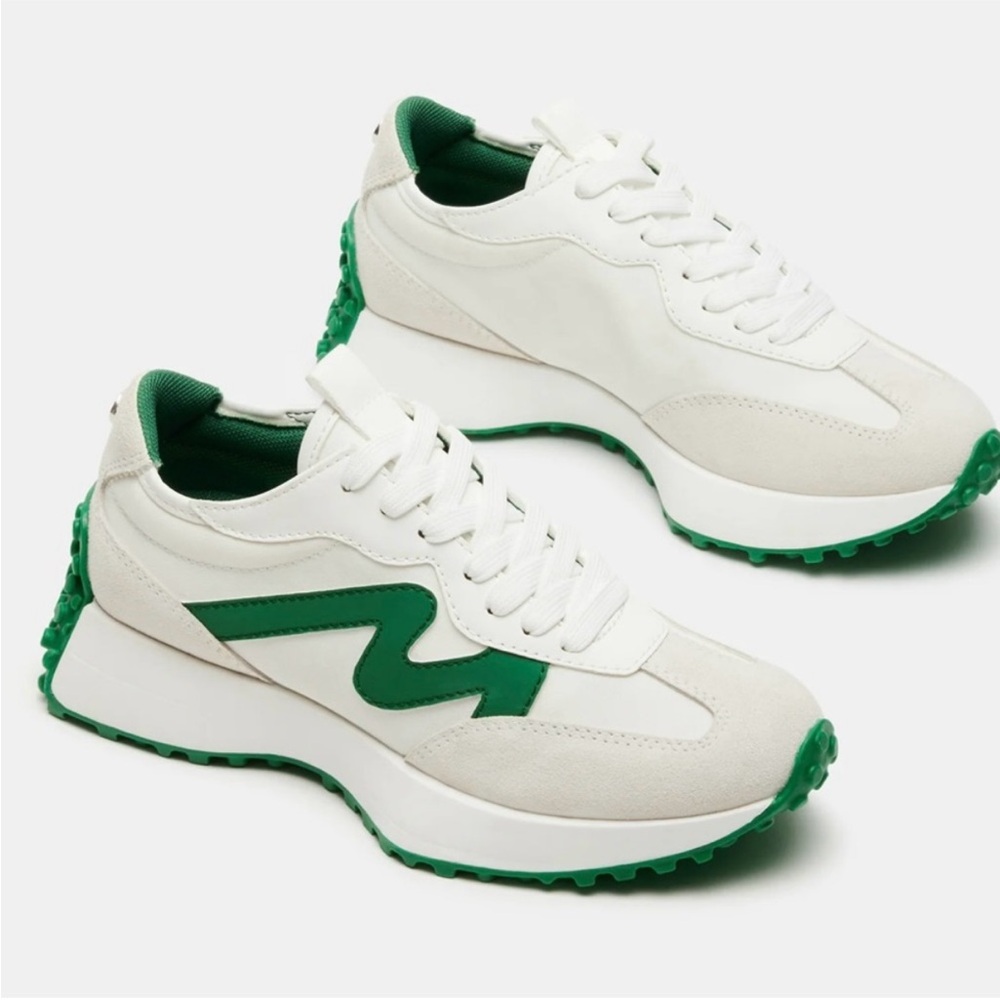 Steve Madden Campo Green and White Women's Sneakers